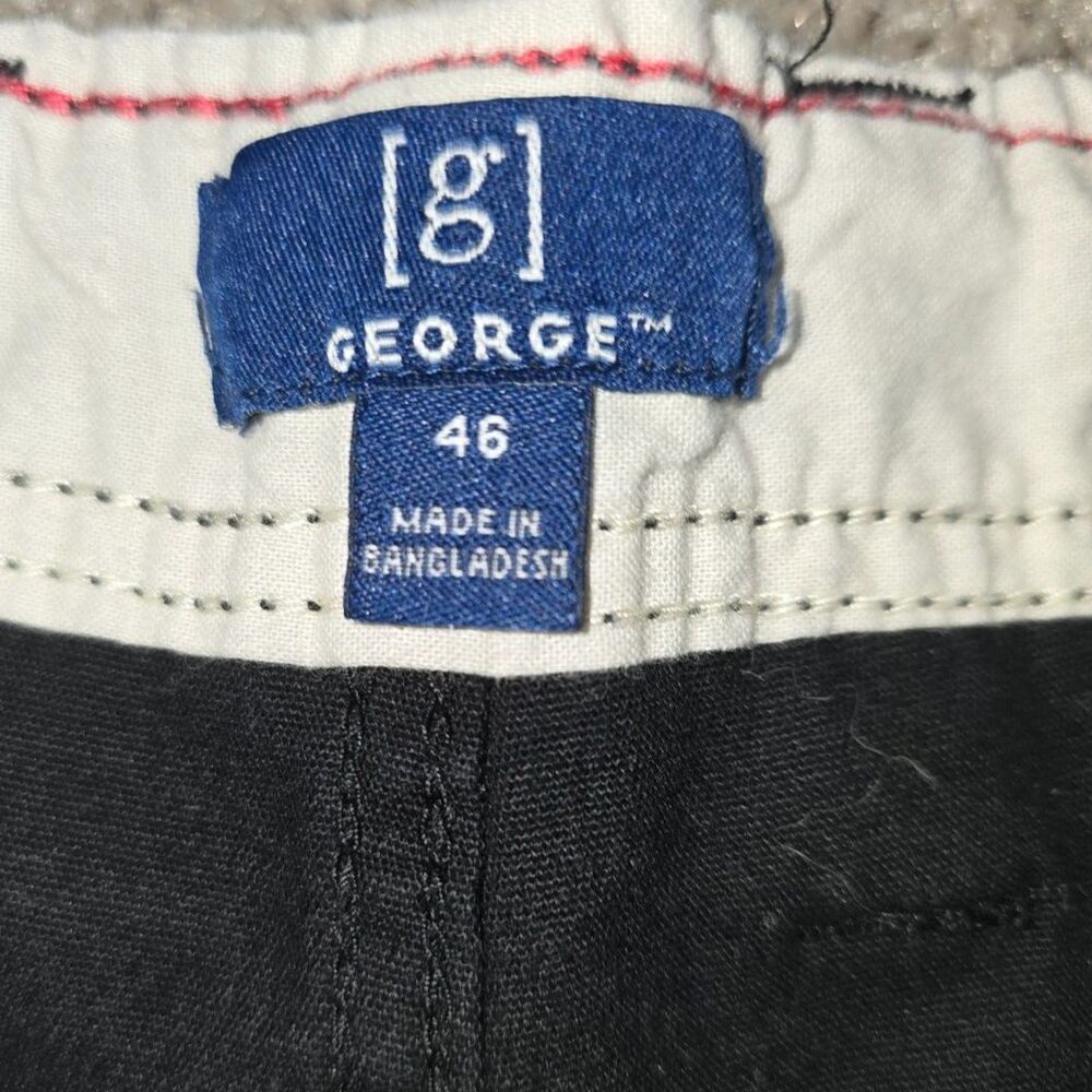 George Men's Cargo Shorts Size 46 Black Utility Outdoor Casual Big Tall - Picture 3 of 4